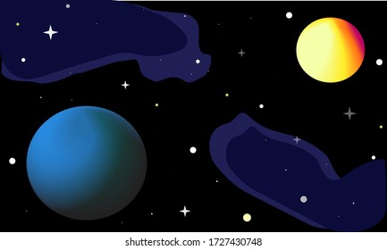 
Image of the endless universe, space. Planets and stars. Illustration.