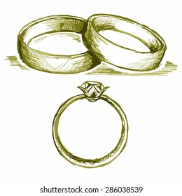 Image engagement and wedding rings