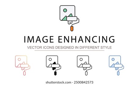 Image Enhancing icon design with white background stock illustration