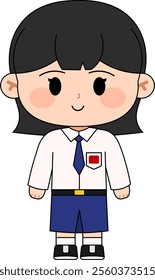 The image of enthusiasm for learning in a cute style, this chibi female student is here to bring joy and inspiration to continue pursuing your dreams.