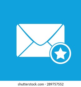 Image of envelope and star, isolated on blue