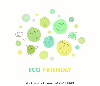 Image of Environmental sustainability vector poster editable social media post about eco friendly concept, save the earth, earth day, recycle illustration, zero waste, 
and environmental protection