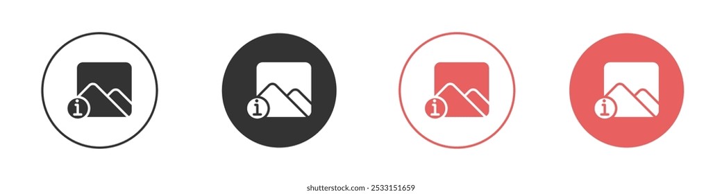 Image Error icon Flat set in black and white color