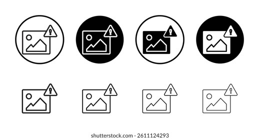 Image Error icon Vector flat thin line illustration