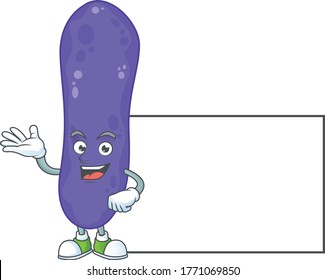 Ein Bild von escherichia coli mit Brettmaskotstil. Vektorgrafik