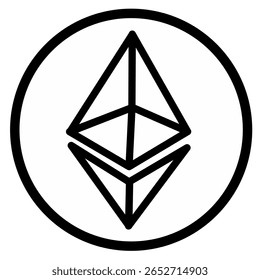 Imagem do logotipo Ethereum da criptomoeda