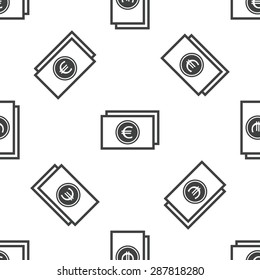 Image of euro banknote, repeated on white background