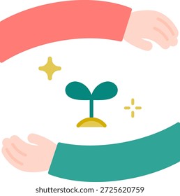 The image of everyone nurturing young sprouts together