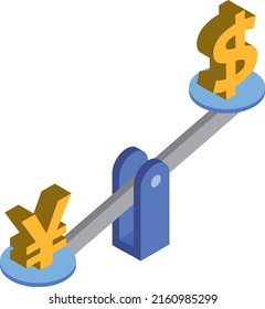 Image of exchange rate between Japanese yen and US dollar