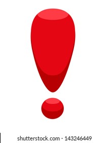 Image of an exclamation mark on white background 