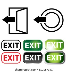 An image of a exit icon set.