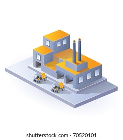 Image factory in isometric projection on a white background