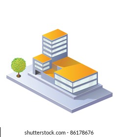 Image factory in isometric projection on a white background