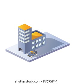 Image factory in isometric projection on a white background