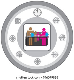 An image of a family. The avatar element for the player. Retro picture. Print for the designer. Gift card, badge.