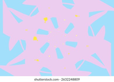 The image features an abstract, symmetrical design with a kaleidoscopic effect.