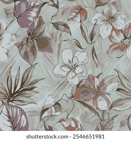 The image features a background pattern characterized by floral motifs. It is likely used in the context of clothing or fabric design, and could also serve as wrapping paper.