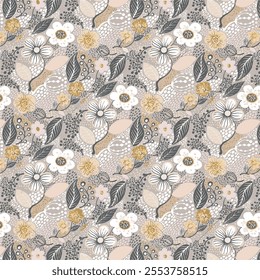 The image features a background pattern that incorporates various motifs, likely related to clothing and fabric design. It could be used in applications such as wrapping paper 