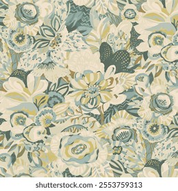 The image features a background pattern that incorporates floral motifs. This design is suitable for various applications, including clothing and fabric, as well as art pieces like paintings 