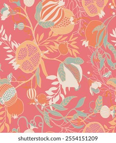 The image features a background pattern that includes various motifs. The design is inspired by floral elements, making it suitable for applications such as clothing, fabric, or wrapping paper. 