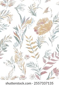 The image features a background pattern that includes elements related to flowers and plants. It appears to be a drawing style, showcasing botanical themes. 