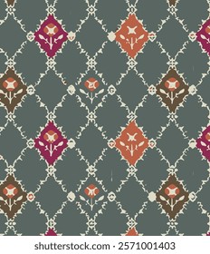 The image features a background pattern that showcases a unique motif. This design may be applicable to various textiles, including fabric for clothing or wrapping paper. The elements