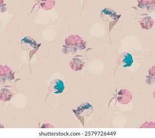 The image features a background pattern that likely complements various elements related to a child's artistic expression. It includes themes such as flowers and is characterized by pink tones