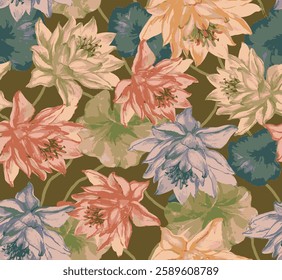 The image features a background pattern that incorporates floral designs. The overall aesthetic is likely to be vibrant and visually appealing, showcasing various types of flowers intertwined 