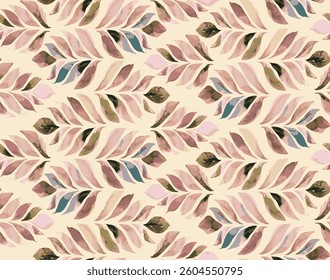 The image features a background pattern that showcases an artistic design in shades of pink and lilac. It is suitable for use as wrapping paper or fabric, highlighting its creative elements. 