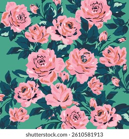 The image features a background pattern that includes elements such as rose petals and fabric, creating a floral theme. The tags suggest a focus on flowers, particularly roses.