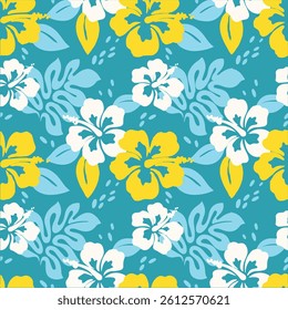 The image features a background pattern that showcases a floral motif. This design is suitable for various applications, including clothing and fabric, as well as wrapping paper. The repeating flower.