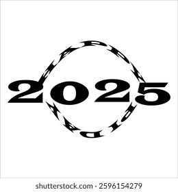 The image features bold "2025" text with a circular arc containing "PI DAY" in a distorted, dynamic font style.
