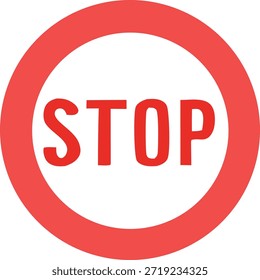 Das Bild zeigt ein klassisches rotes Stoppschild. Das Zeichen ist kreisförmig mit einem roten Rand und dem Wort "STOP" in der Mitte in fettgedruckten roten Großbuchstaben. Es handelt sich um ein übliches Verkehrszeichen, mit dem die Fahrer angewiesen werden, ihre Fahrzeuge an Kreuzungen oder bestimmten Punkten anzuhalten.