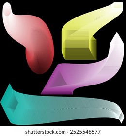  La Imagen presenta una colección de Formas geométricas abstractas, cada una con un color y textura únicos.