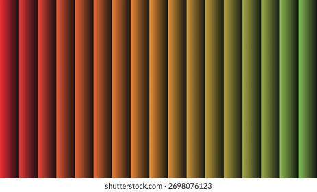 A imagem apresenta uma gradação de cores dinâmica, passando de um vermelho profundo através de laranjas quentes e amarelos, finalmente se estabelecendo em verdes ricos, criando um efeito de espectro.