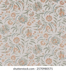 The image features a floral background pattern that is likely used in various contexts such as clothing, fabric, or wallpaper design. It showcases a decorative motif of flowers, 