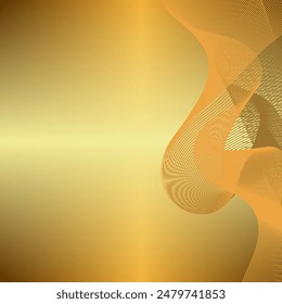 Abstrakter Goldhintergrund mit glatten Linien. Vektorillustration. EPS 10. 3D geometrisch modern