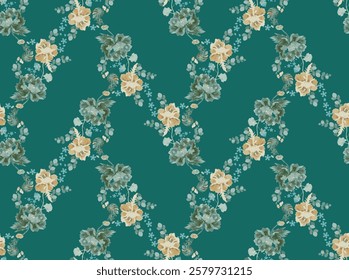 The image features a group of flowers, showcasing their vibrant colors and intricate designs. The focus is on floral patterns that could be used in textiles 