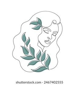 Image features a line drawing of a woman face.