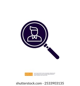 The image features a magnifying glass over a person icon, symbolizing search or investigation related to individuals.