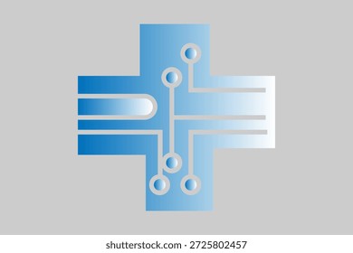 La Imagen presenta una cruz médica (también conocida como cruz griega) sobre un fondo gris sólido.
