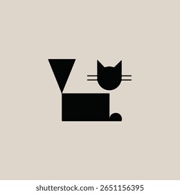 The image features a minimalist design of a black cat on a beige background. cat day special