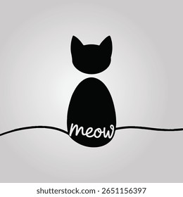 The image features a minimalist design of a black cat silhouette against a light grey background. cat day special