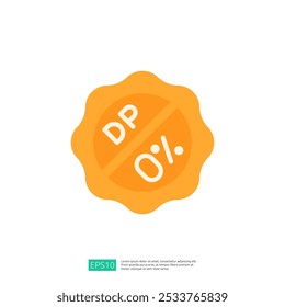 The image features an orange seal or badge with "DP" and "0%" prominently displayed, suggesting a promotional or certification mark related to a product or service.