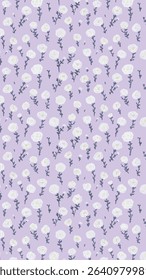 The image features a pattern consisting of white flowers and leaves. This design is suitable for various applications such as clothing, fabric, wrapping paper, and art.