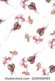 The image features a pattern of pink flowers, showcasing their delicate petals and intricate designs. The flowers are likely orchids, known for their beauty and diversity.