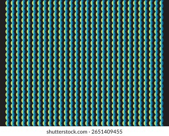 Image features a seamless, wavy pattern consisting of vertical zigzag lines in alternating blue, yellow-green, and teal tones. The background is dark, which enhances the color contrast of the pattern.