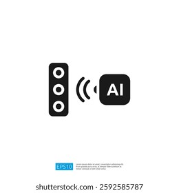 The image features a simple black icon of a traffic light and a signal symbol with AI text, suggesting a connection between traffic management and artificial intelligence.