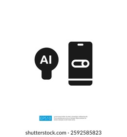The image features a simple icon of a smartphone with a toggle switch and a circular symbol labeled AI indicating a focus on artificial intelligence technology.