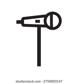 The image features a simple line drawing of a hairdryer in black on a white background. The hairdryer is depicted with a long handle and a round nozzle. The drawing is minimalist and lacks detailed features.
